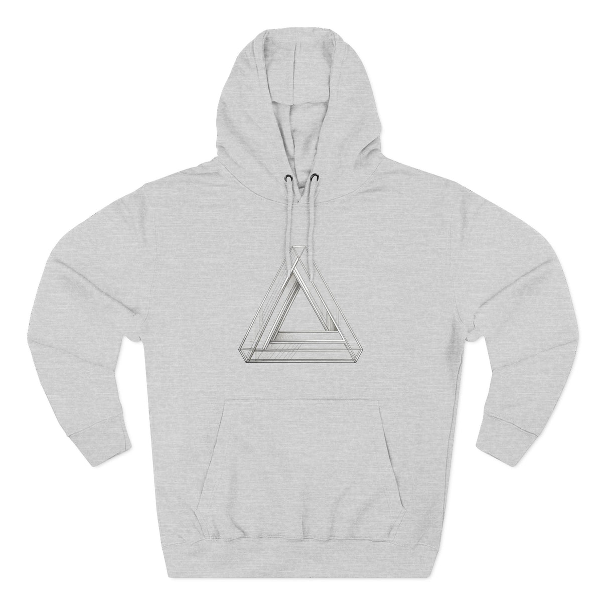 Minimal Geometric Triangle Hoodie — Three-Panel Illusion Design
