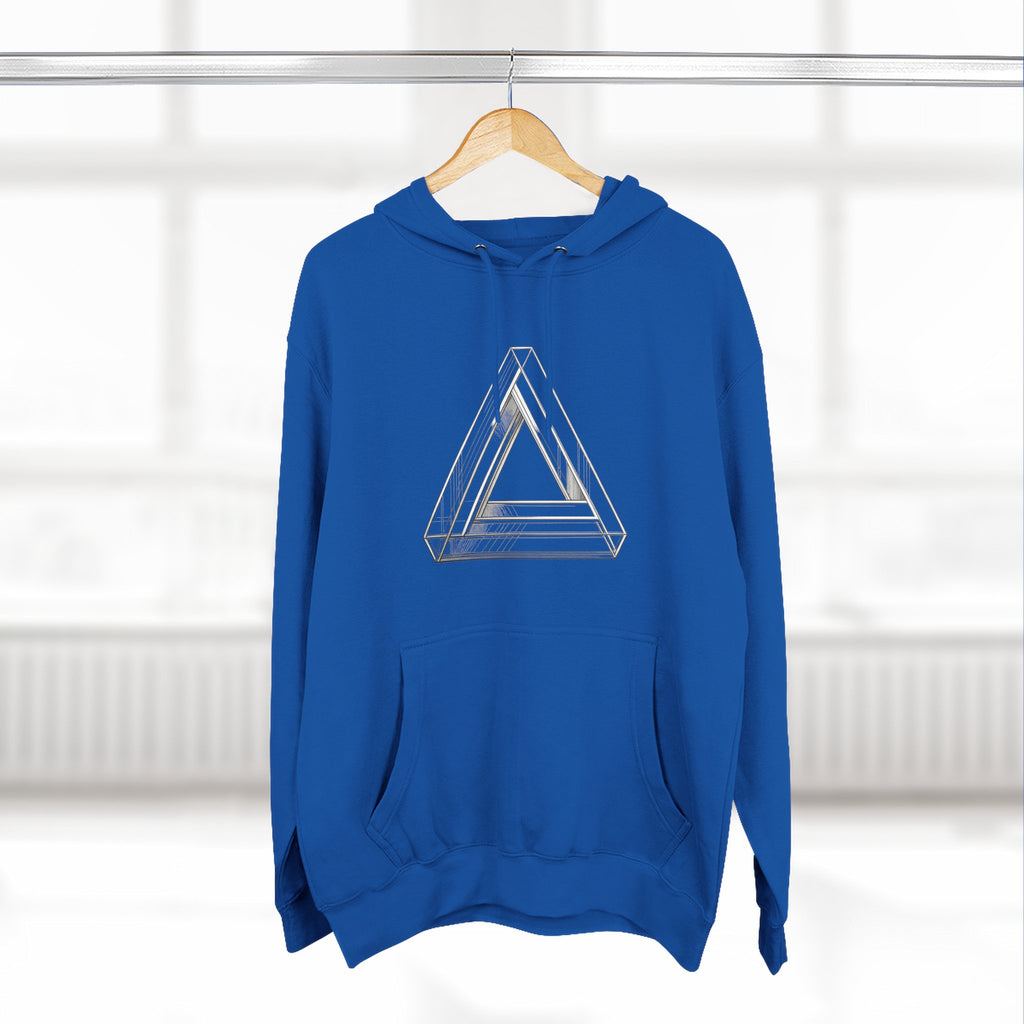 Minimal Geometric Triangle Hoodie — Three-Panel Illusion Design