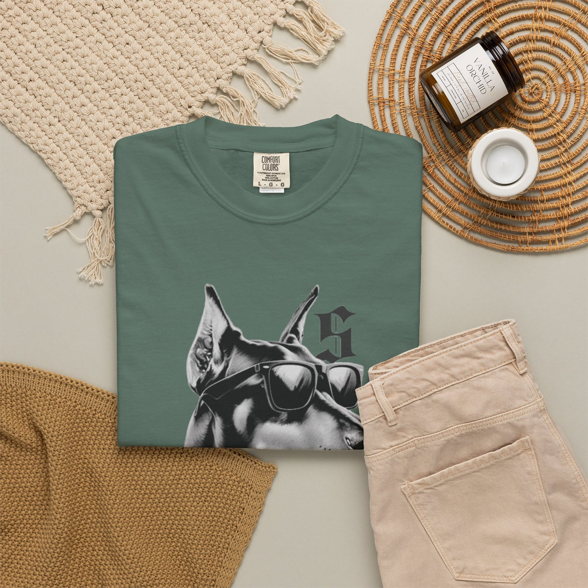 Doberman Sunglasses Graphic T-Shirt — "Snooper" Streetwear Tee