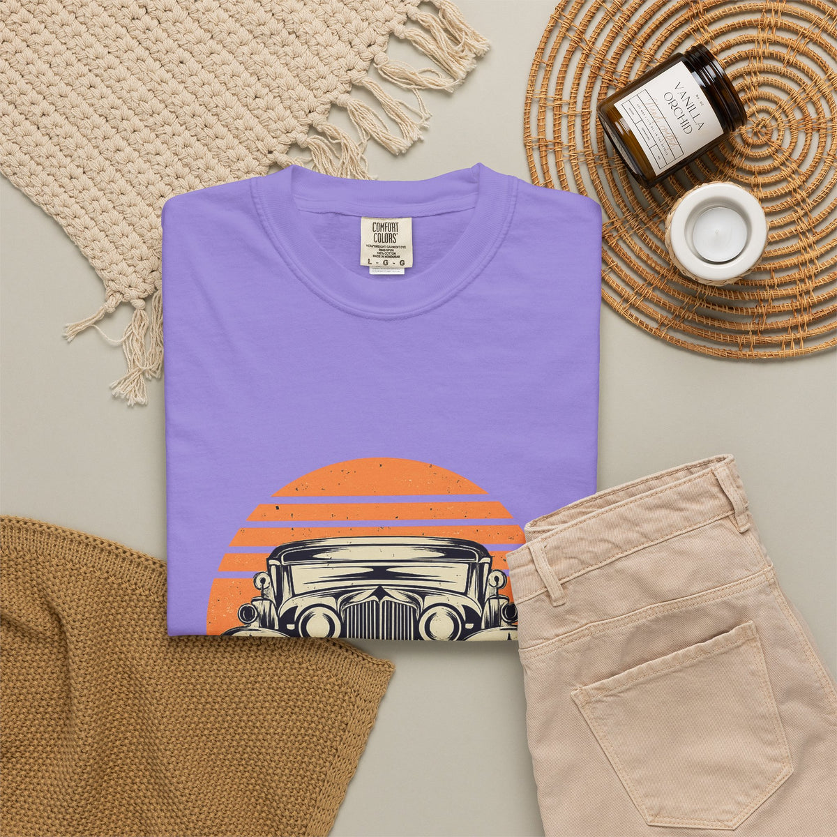 Vintage Car Sunset T-Shirt