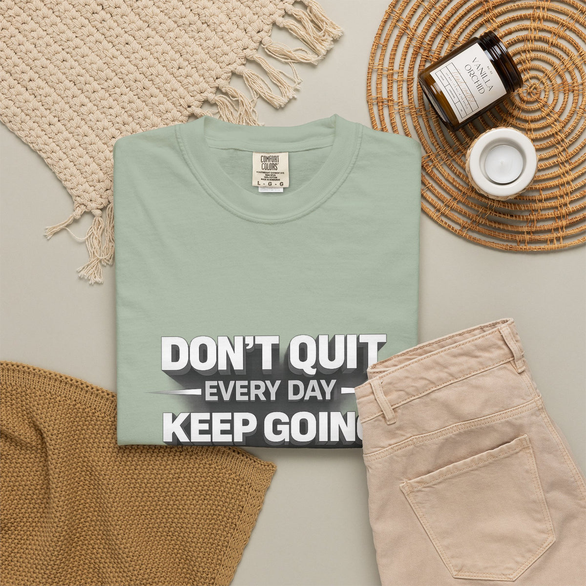 Motivational T-Shirt - "Don't Quit Every Day, Keep Going" Inspirational Tee