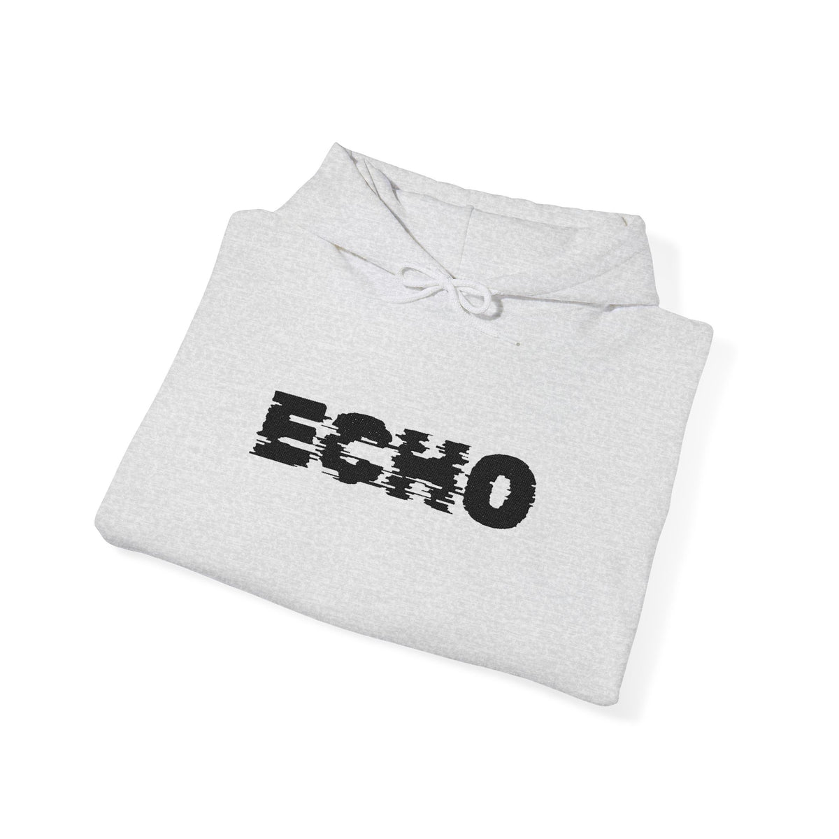 Echo Distressed Logo Hoodie — Retro Grunge Streetwear Pullover