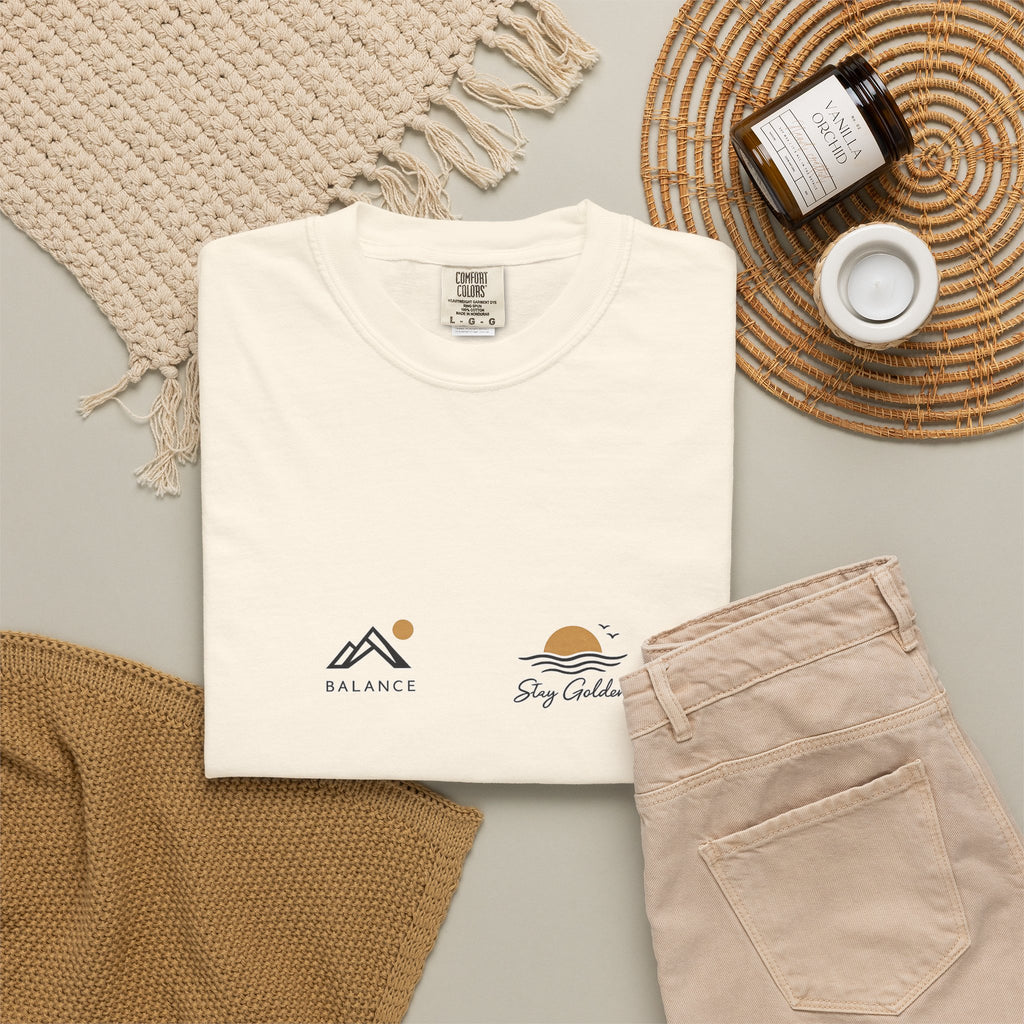 Paradise Club Tee — Minimal Sunset Palm Graphic T-Shirt