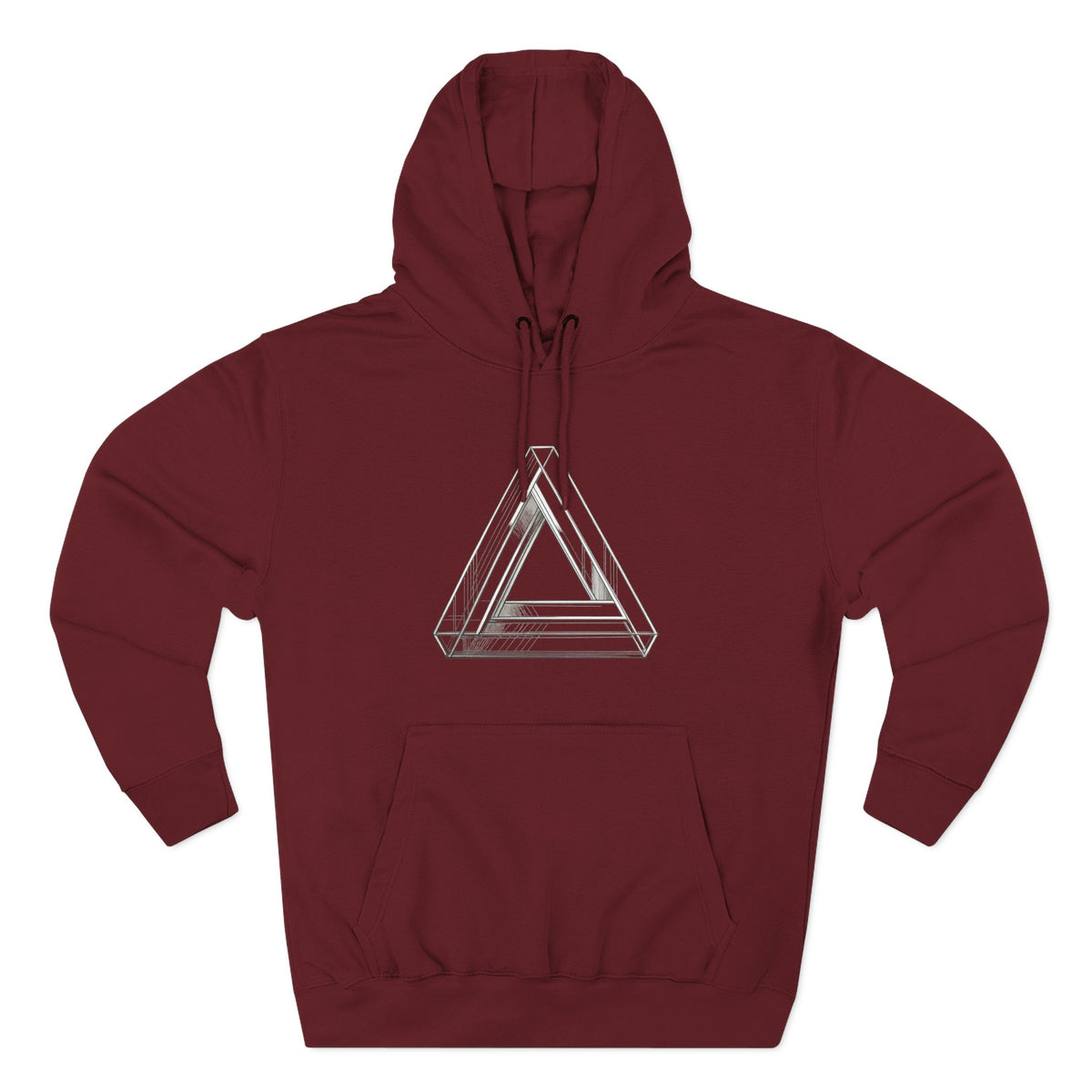 Minimal Geometric Triangle Hoodie — Three-Panel Illusion Design