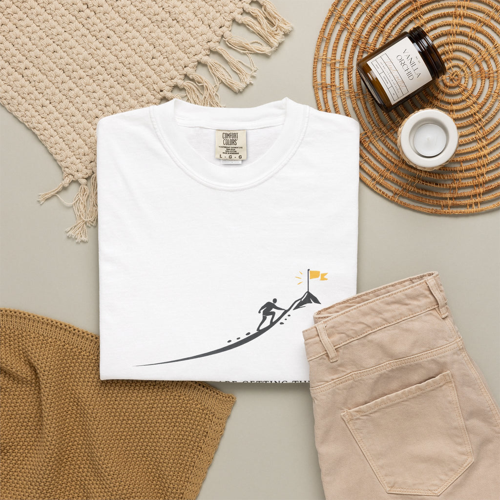 Motivational Climber T-Shirt — "Keep Going, You Are Getting There"