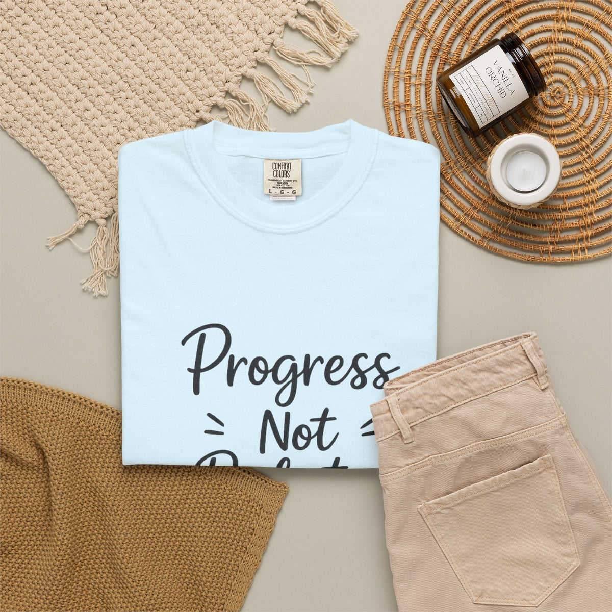 T-Shirt — "Progress Not Perfection" Inspirational Graphic Tee