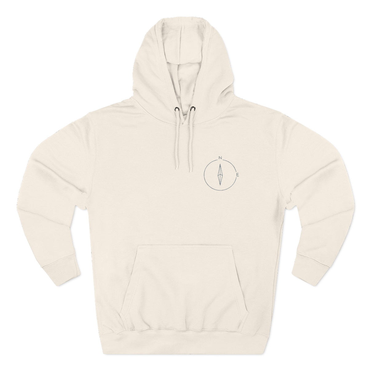 Minimal Compass Hoodie — Small Chest Compass Graphic Pullover