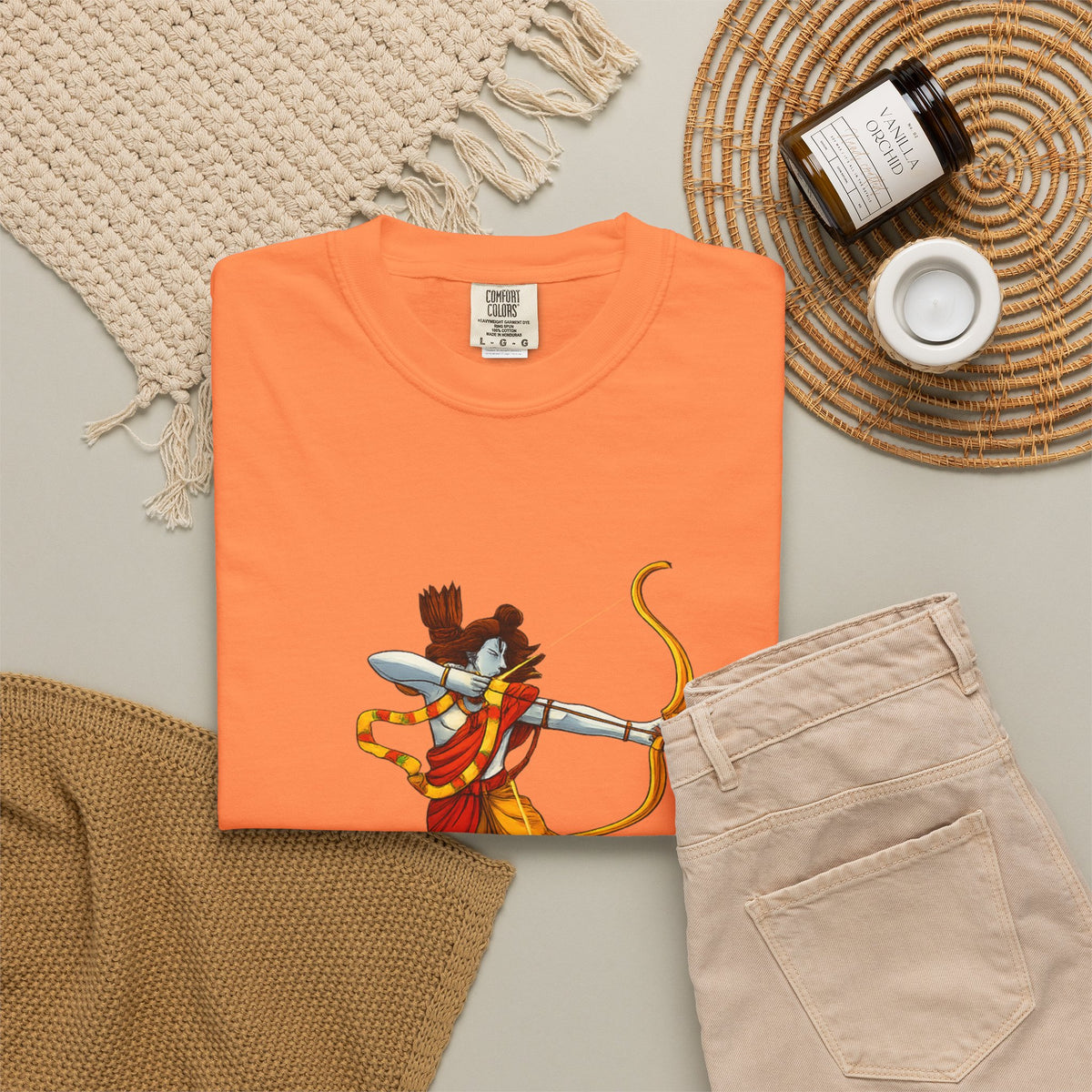 Ram Archer T-Shirt with ‘Jai Shri Ram’ Hindi Script — Hindu Festival & Devotional Tee