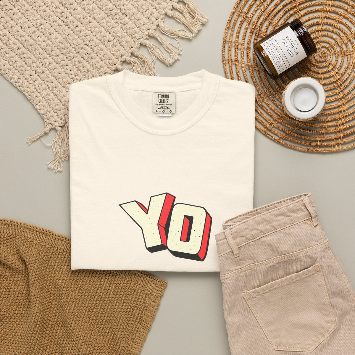 Yo Graphic T-Shirt — Retro 3D Lettering Tee