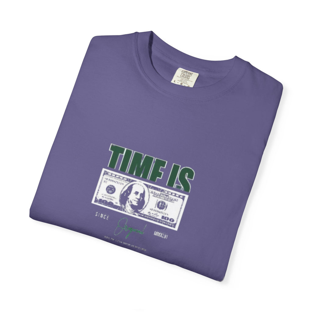 Money Vibe T-Shirt — "TIME IS" Graphic Dollar Bill Tee