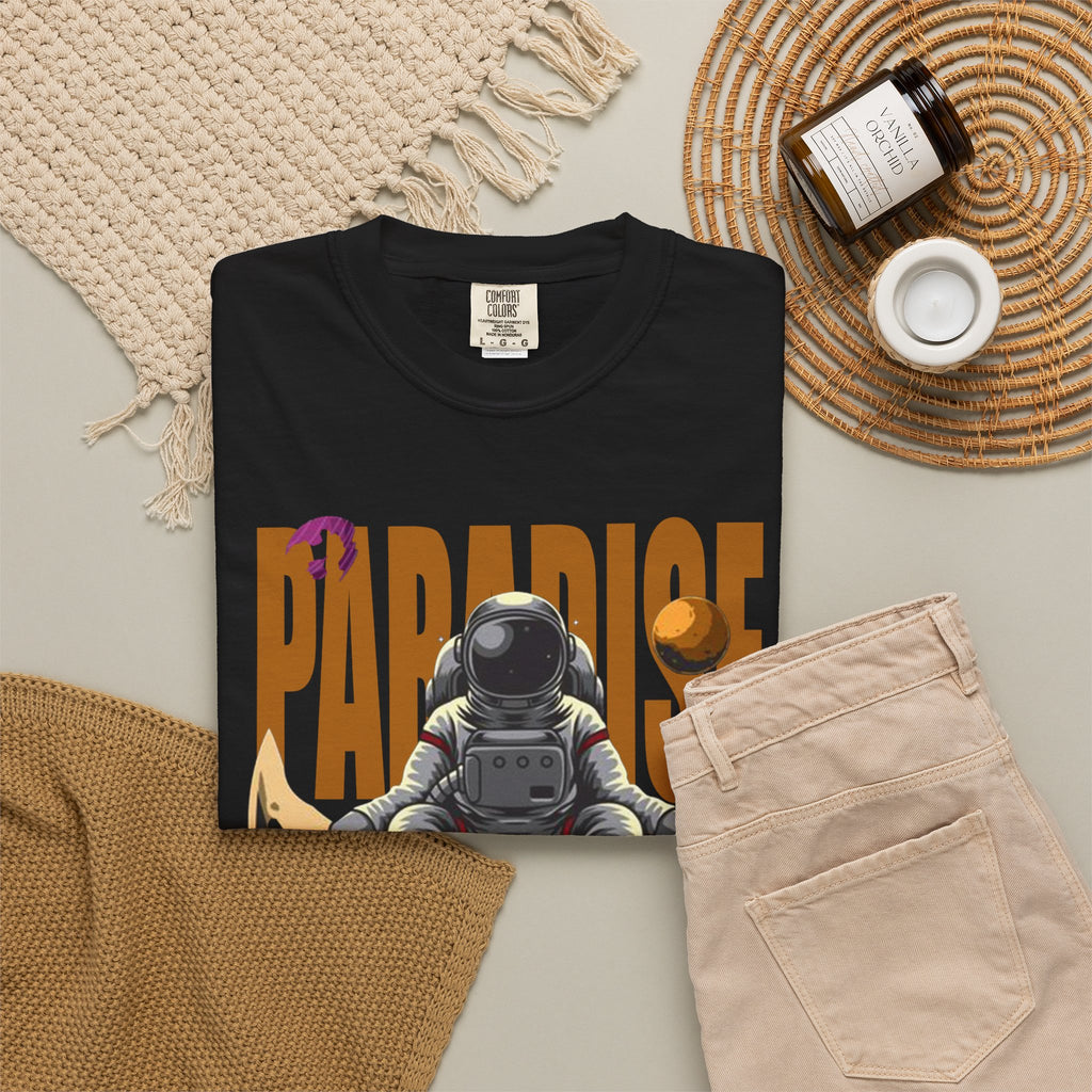 T-Shirt — 'Paradise: Never Get Tired of Getting Lost' Astronaut Graphic Tee