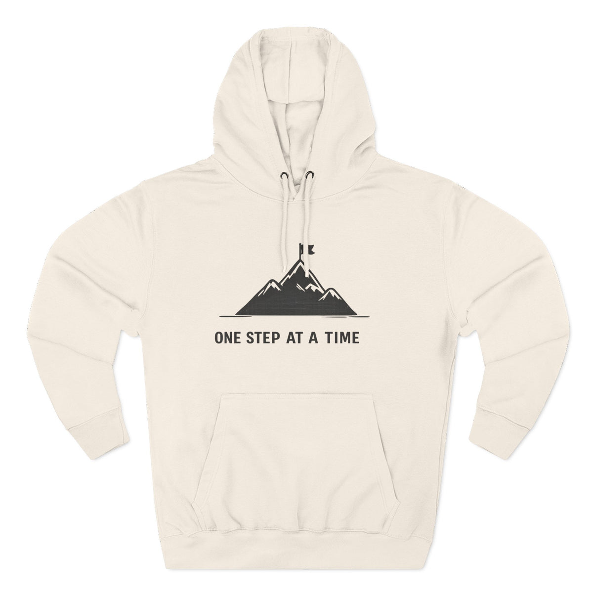 Hoodie - 'One Step at a Time' Mountain Graphic Fleece Hoodie