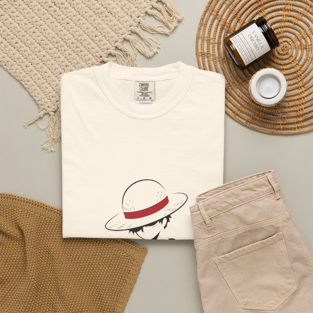 Minimal Straw Hat Silhouette T-Shirt