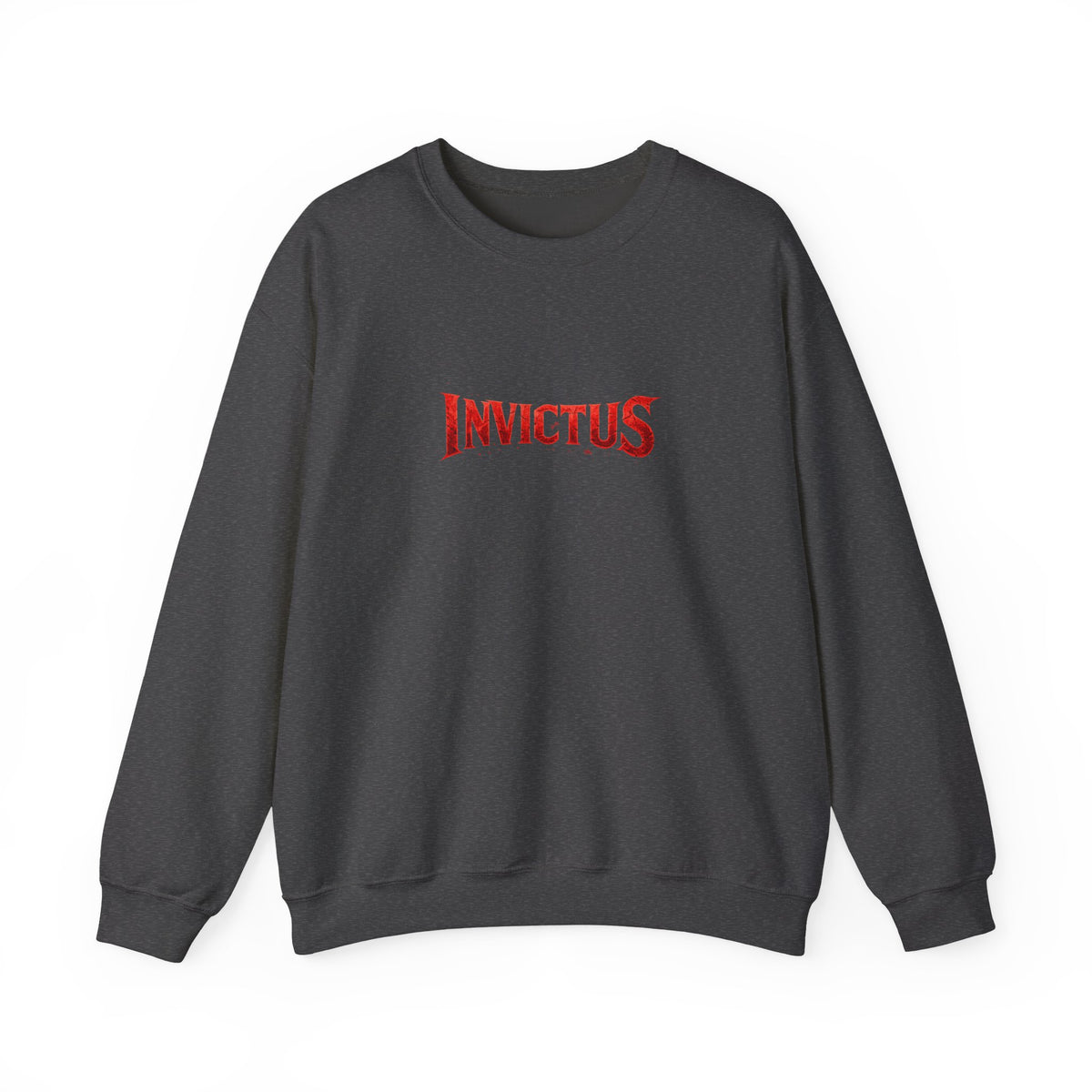 Invictus Crewneck Sweatshirt — Bold Red Script Pullover