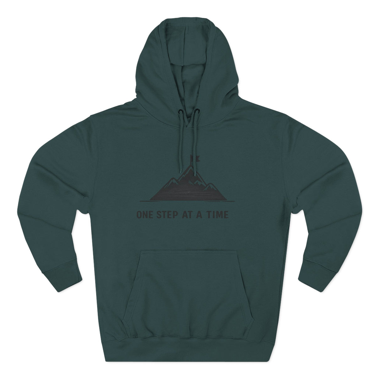 Hoodie - 'One Step at a Time' Mountain Graphic Fleece Hoodie