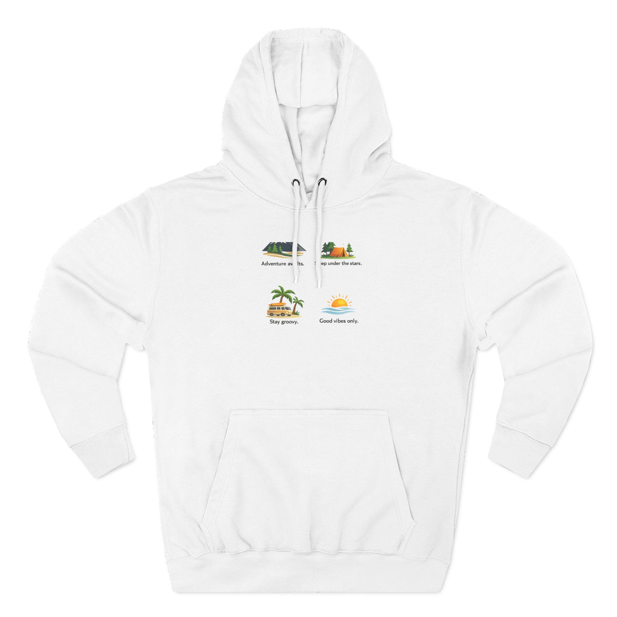 Camping Hoodie — "Sleep Under the Stars" Tent & Moon Graphic