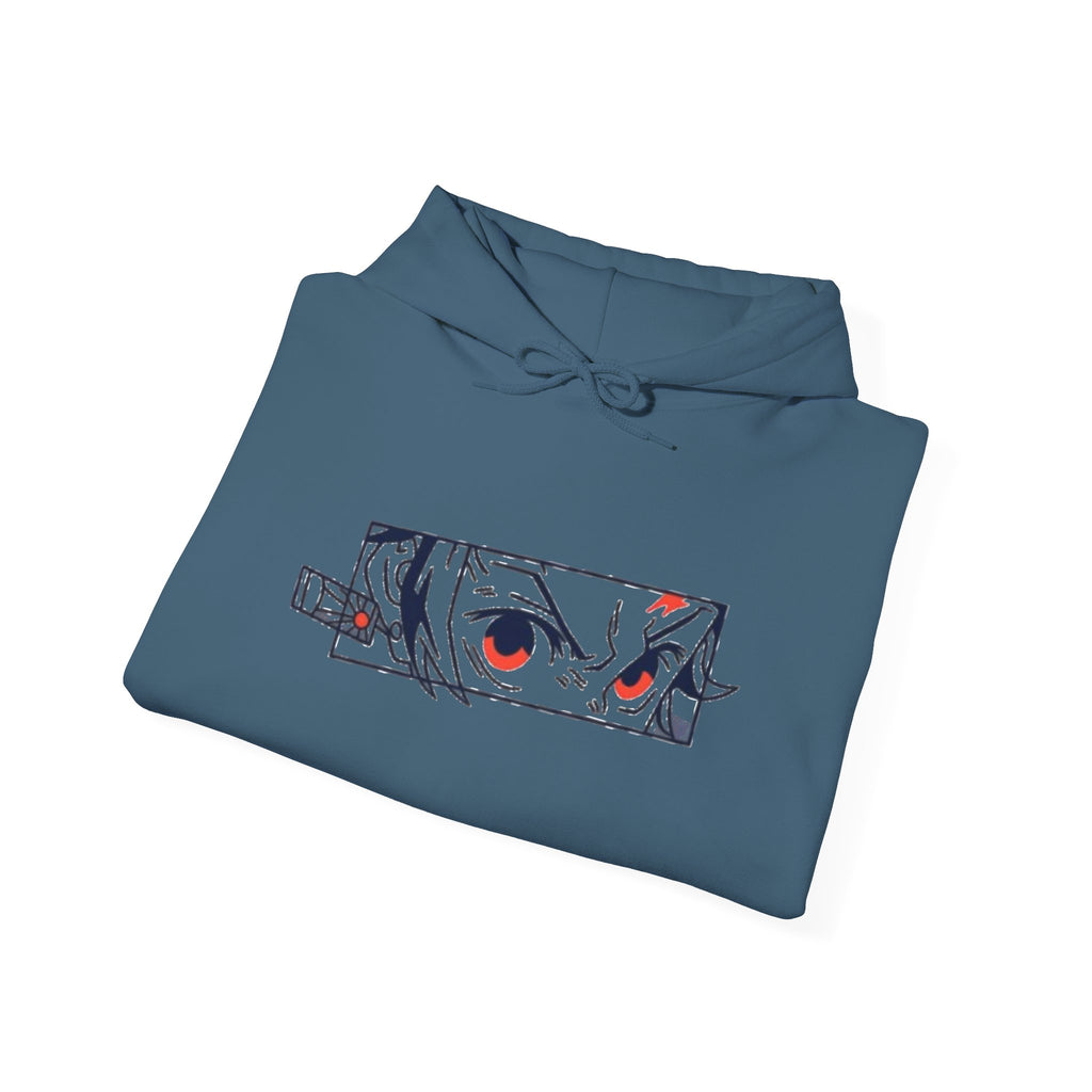 Anime Eyes Hoodie — Minimal Red & Black Manga Gaze Sweatshirt