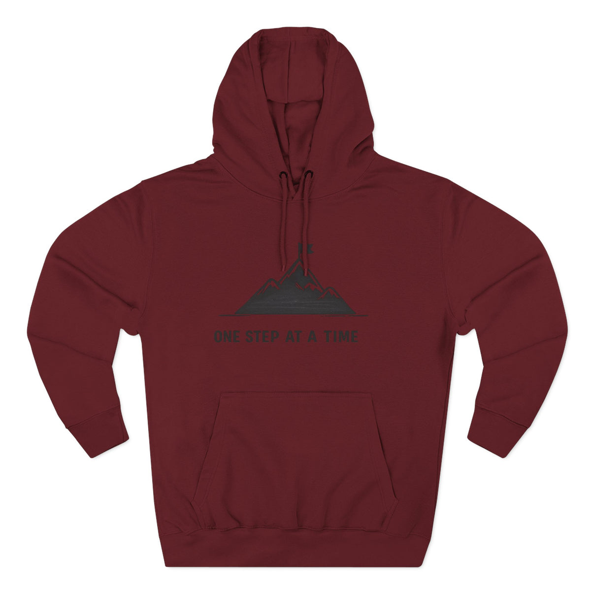 Hoodie - 'One Step at a Time' Mountain Graphic Fleece Hoodie