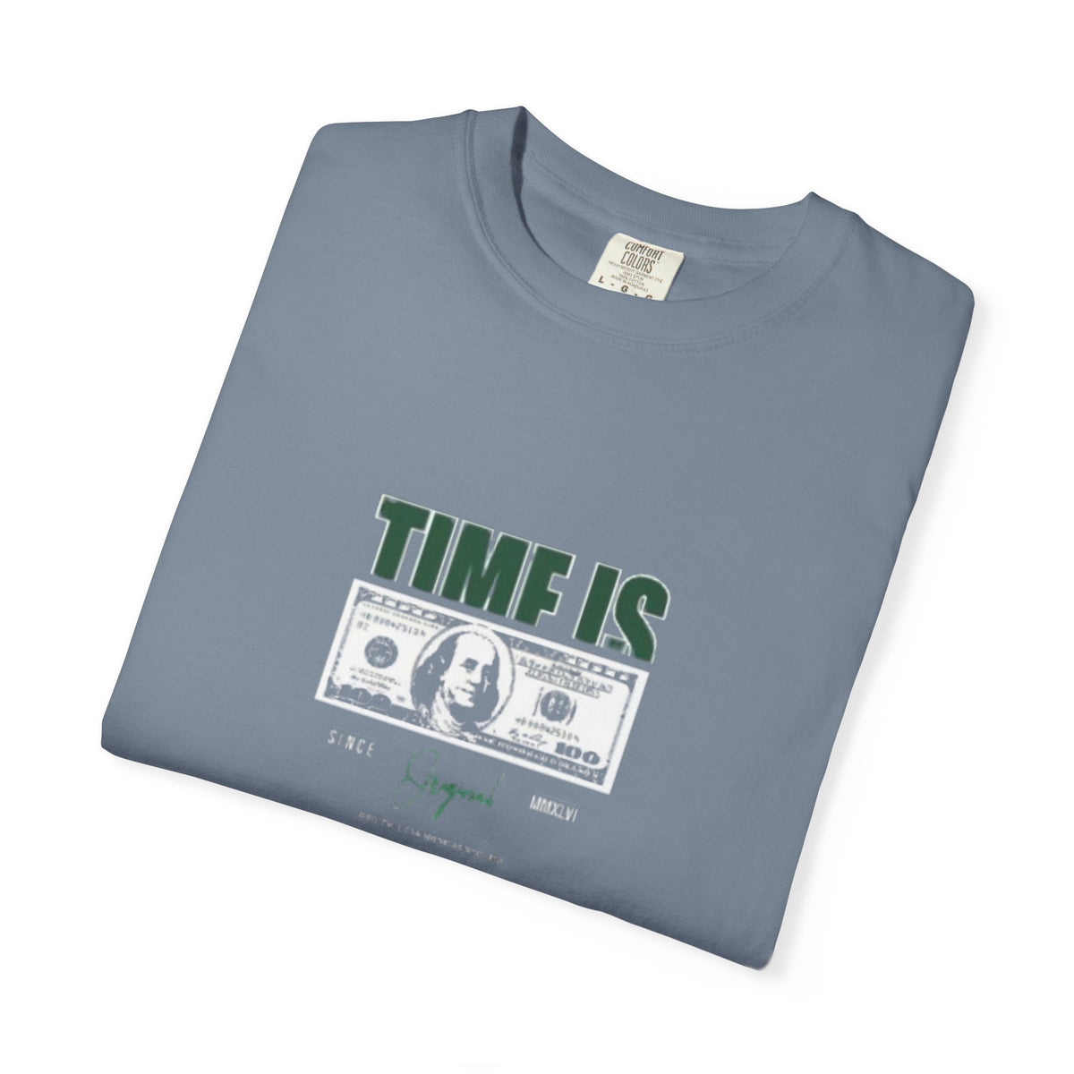 Money Vibe T-Shirt — "TIME IS" Graphic Dollar Bill Tee