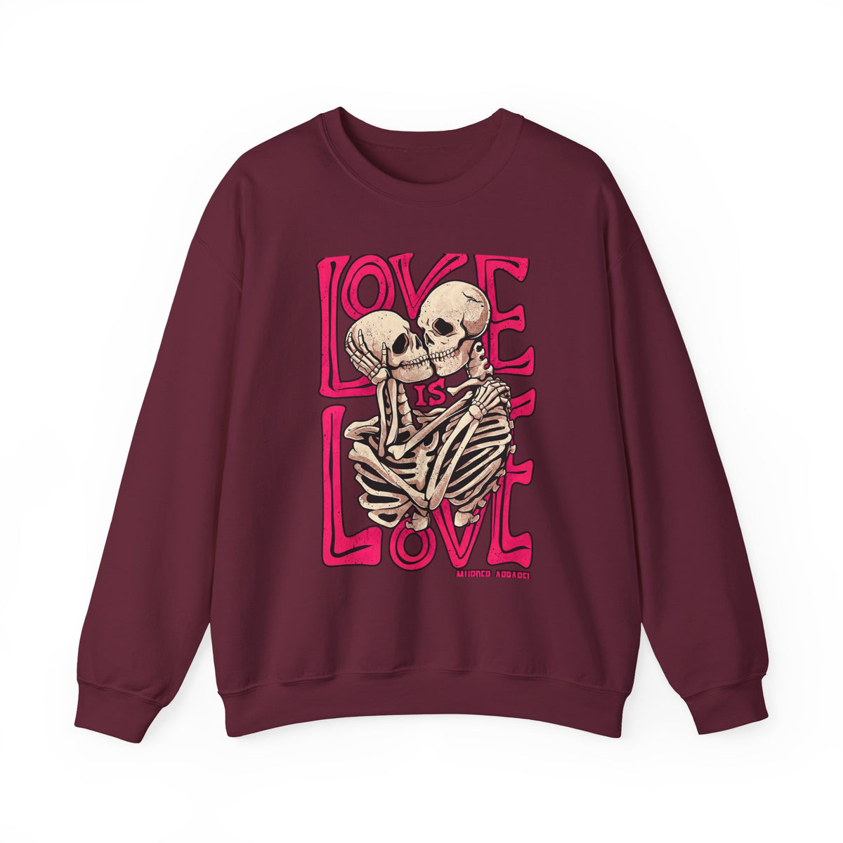 Skeleton Couple 'Love Is Love' Crewneck Sweatshirt