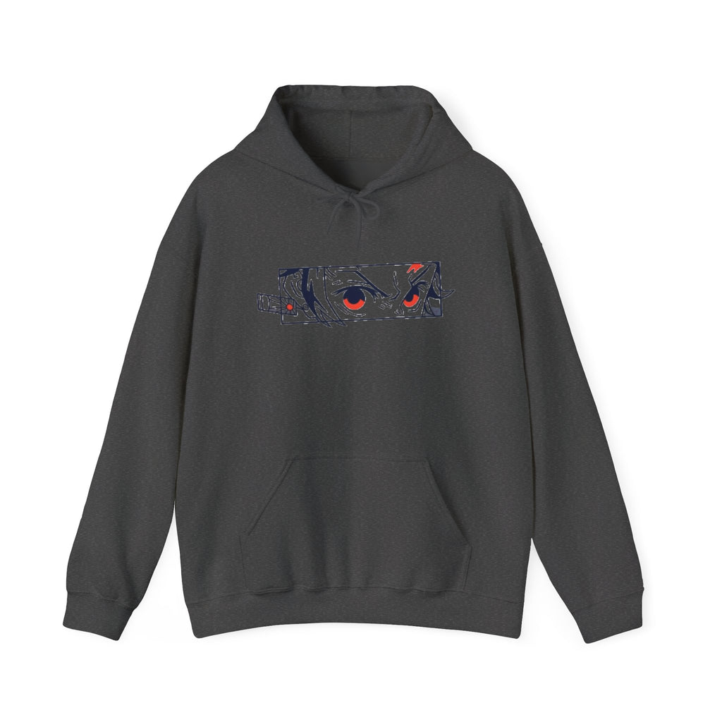 Anime Eyes Hoodie — Minimal Red & Black Manga Gaze Sweatshirt