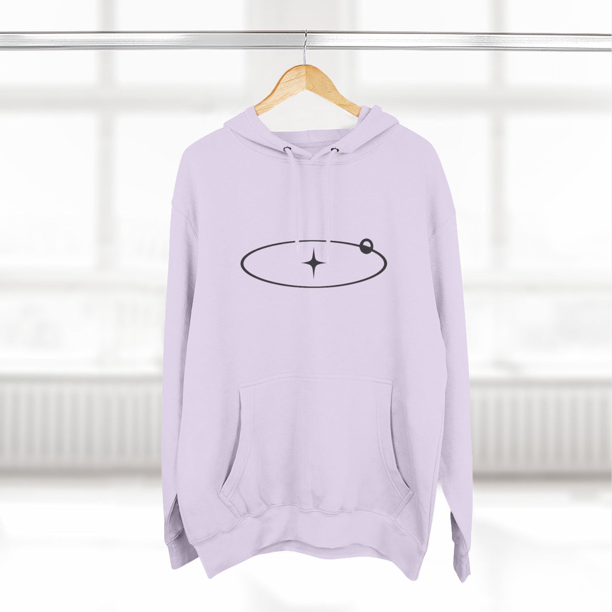 Minimal Orbit Hoodie — Simple Space Graphic Pullover