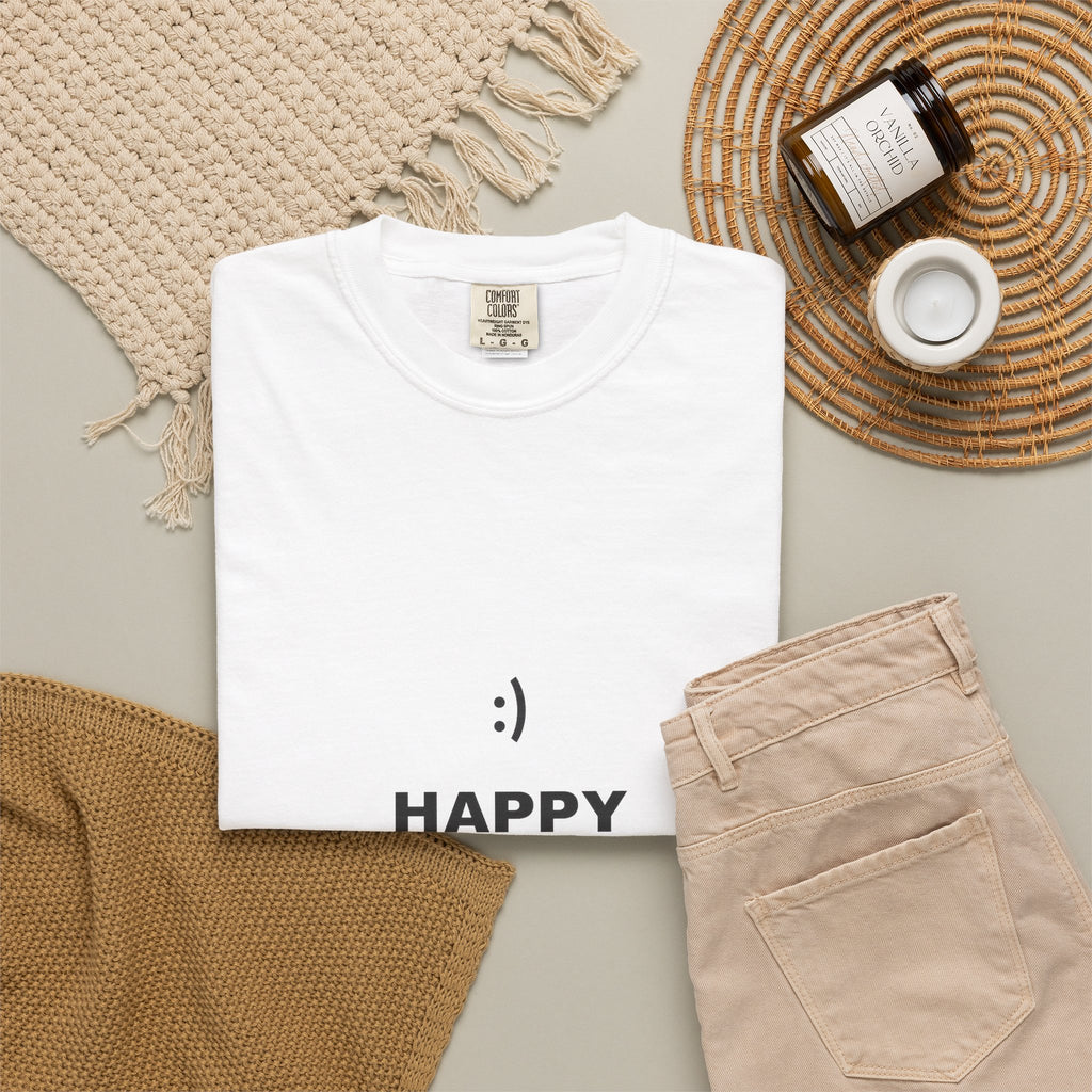 Happy Days T-Shirt — Minimal Smiley Graphic Tee