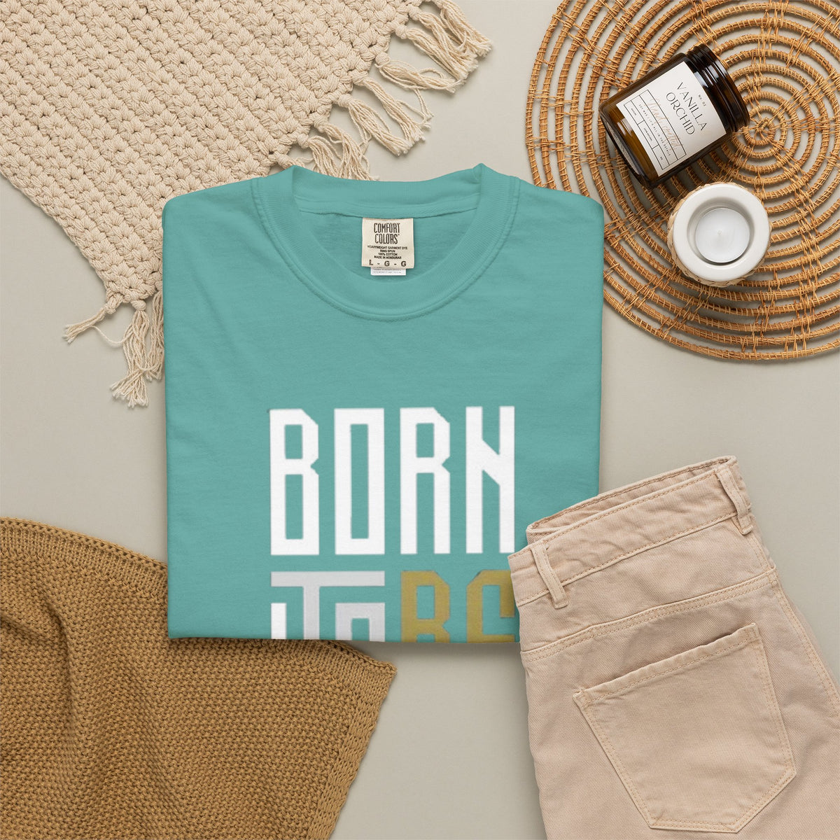 T-Shirt — "Born To Be Untile" Bold Vertical Typography Tee