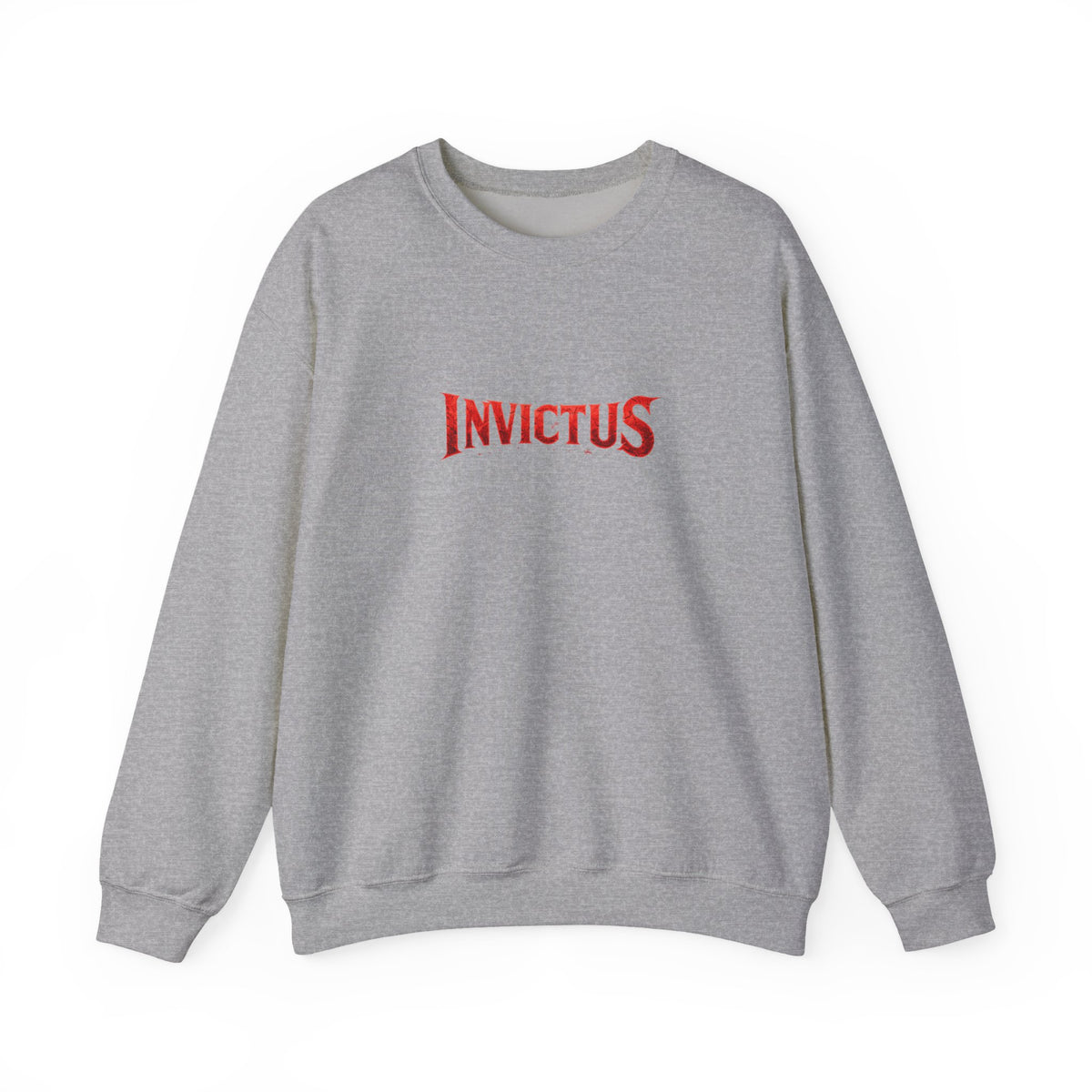 Invictus Crewneck Sweatshirt — Bold Red Script Pullover