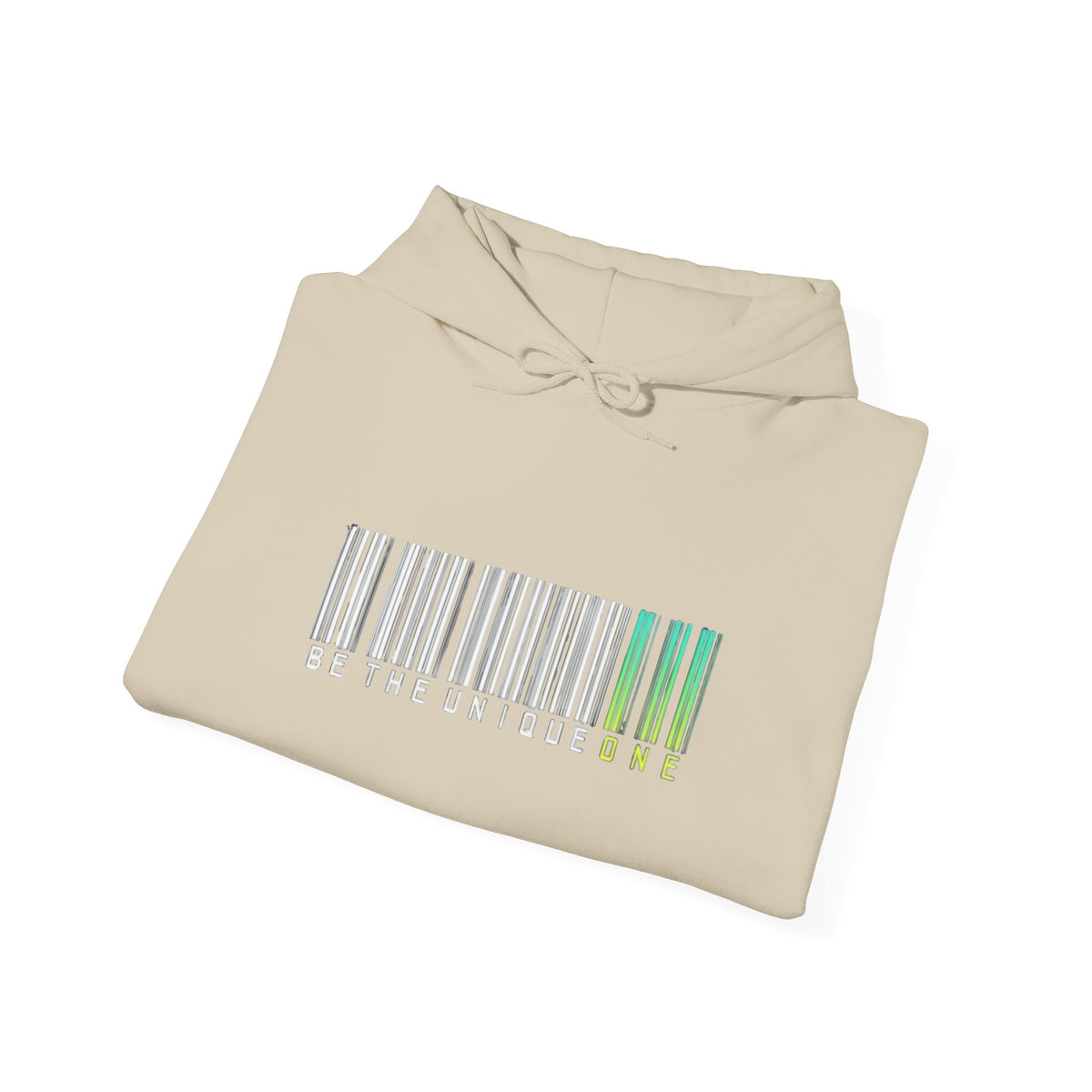 Unique One Barcode Hoodie — "Be the Unique One" Graphic Pullover