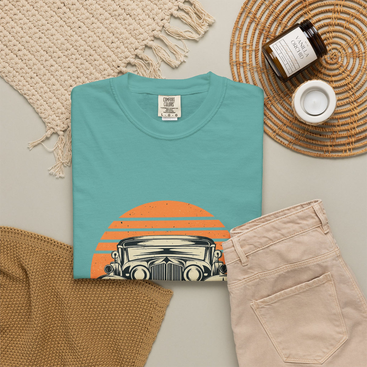 Vintage Car Sunset T-Shirt