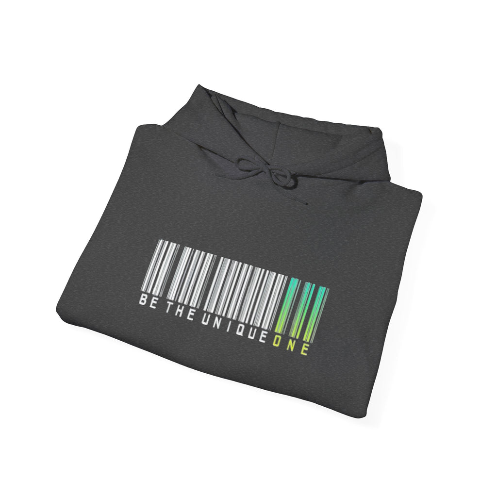 Unique One Barcode Hoodie — "Be the Unique One" Graphic Pullover
