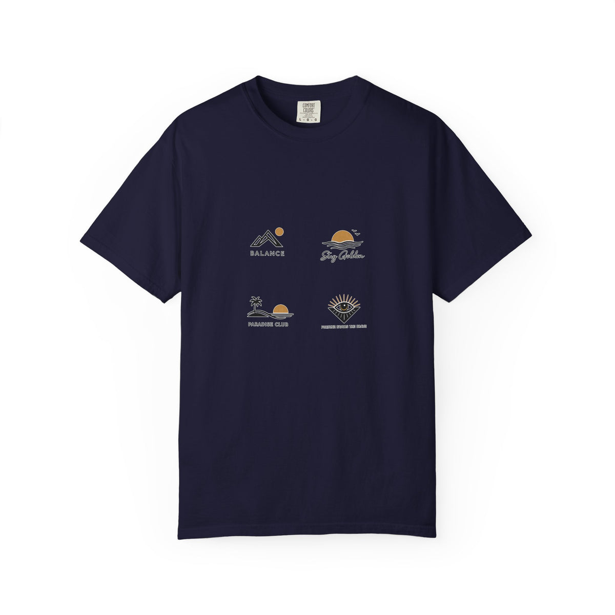 Paradise Club Tee — Minimal Sunset Palm Graphic T-Shirt