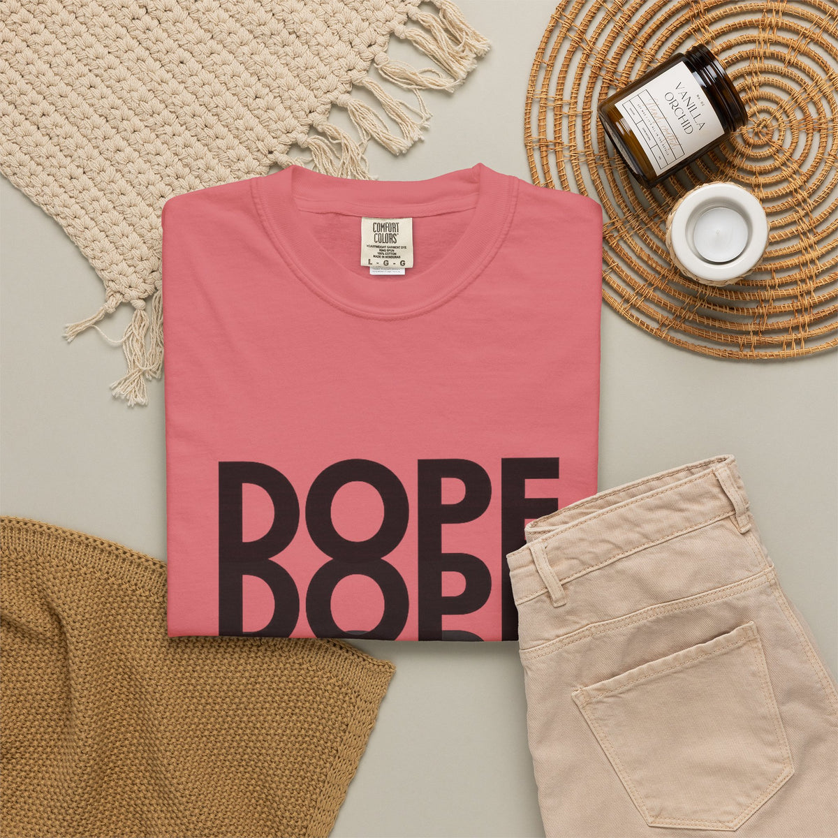 Dope Repeat Graphic T-Shirt — Retro Stacked Typography Tee