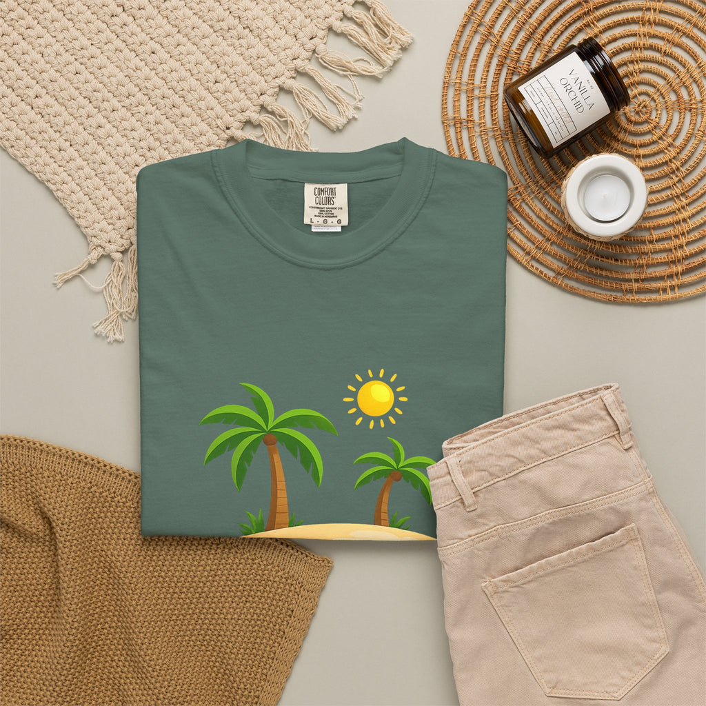 Island Paradise T-Shirt — Tropical Palm Tree Beach Graphic