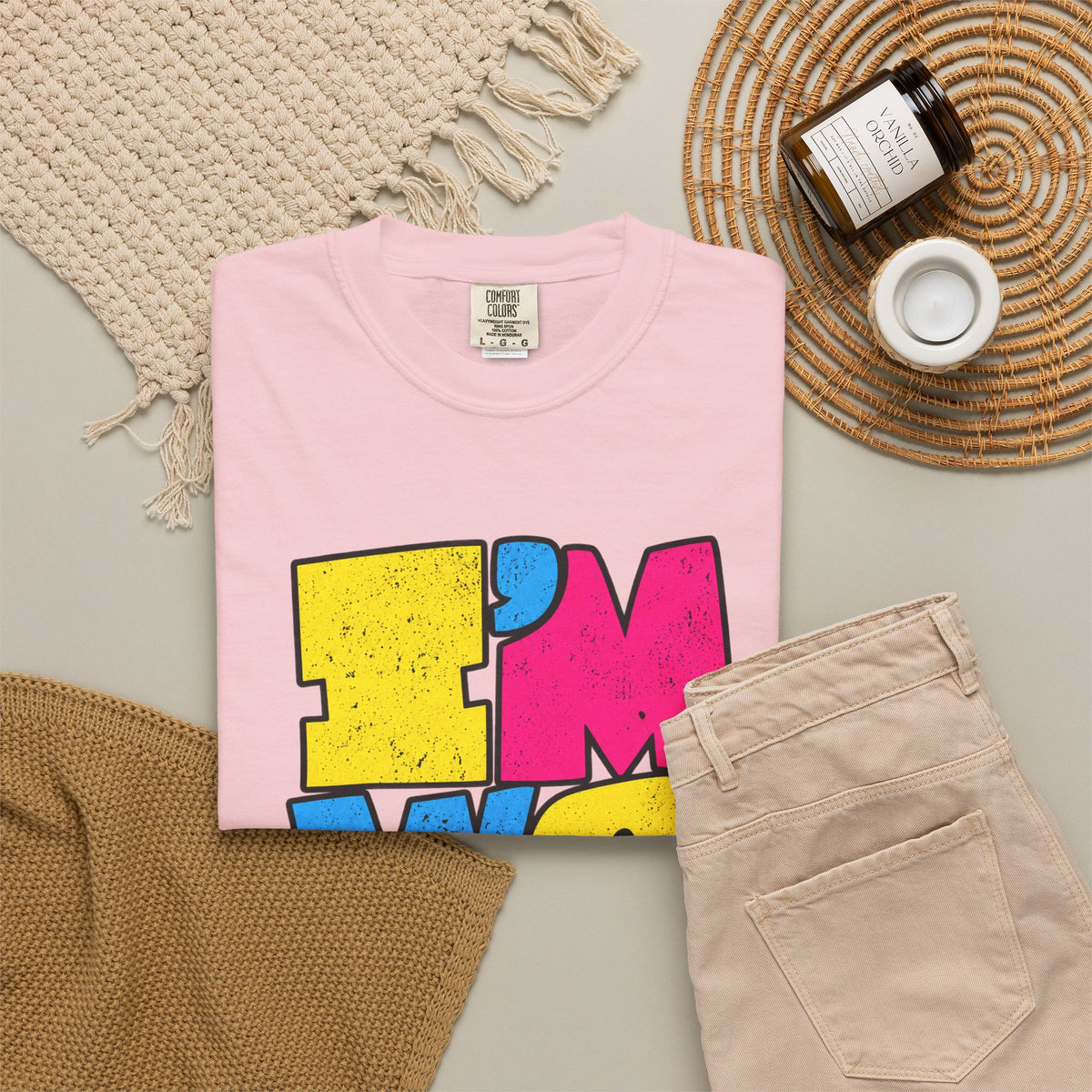 "I'M WEIRD" Colorblock Graphic T-Shirt — Retro Pop Statement Tee