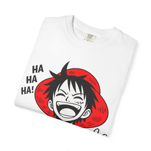 Anime Luffy Laughing Graphic T-shirt - Monkey D. Luffy Peace Sign Tee