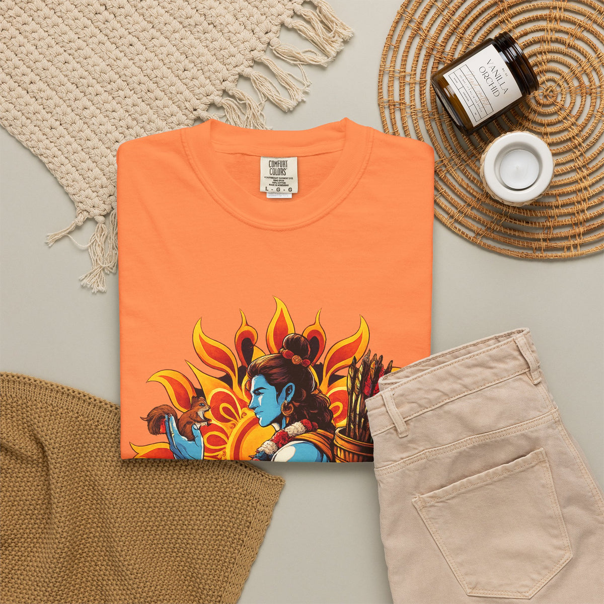 T-Shirt Ram Ji — Mythic Archer Illustration Tee (Sunburst Warrior Graphic)