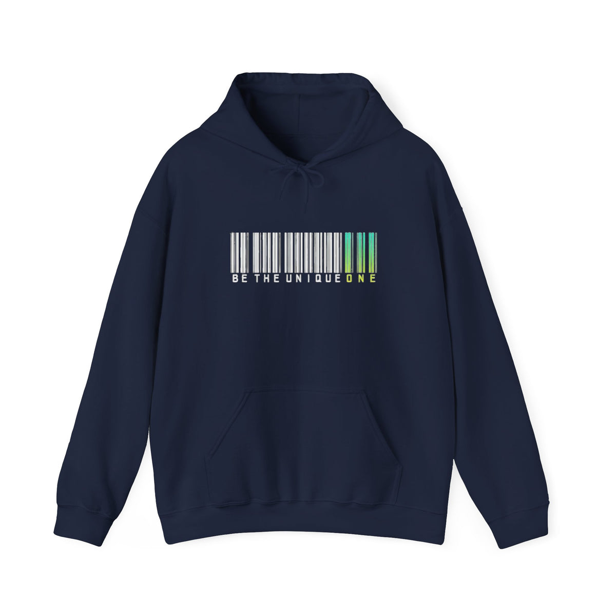 Unique One Barcode Hoodie — "Be the Unique One" Graphic Pullover