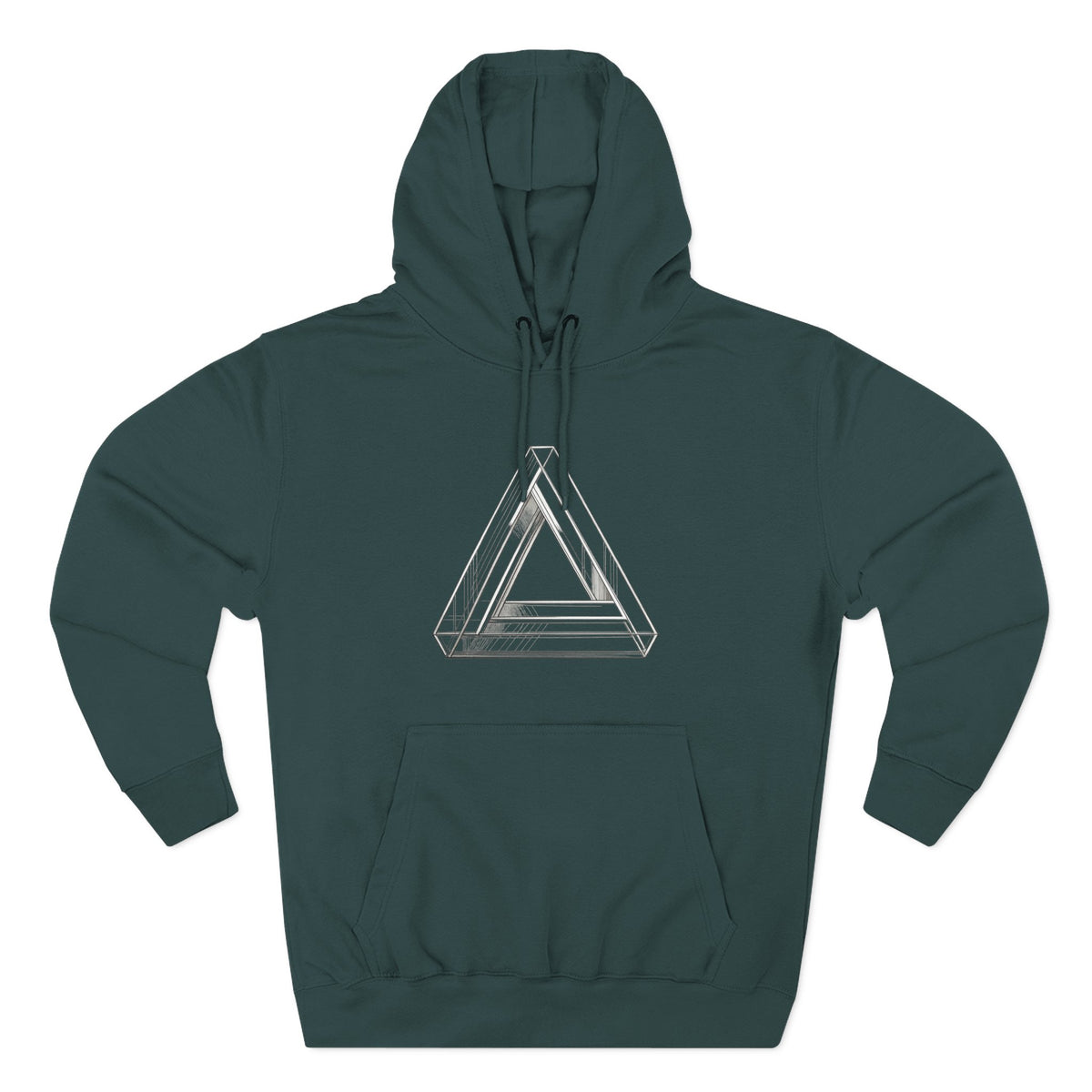 Minimal Geometric Triangle Hoodie — Three-Panel Illusion Design