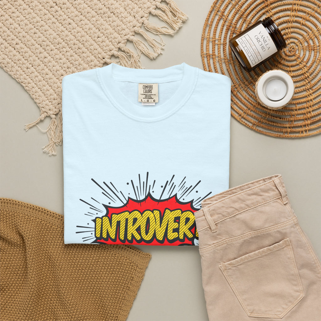 Introvert Comic Pop T-Shirt — Graphic "INTROVERT!" Tee