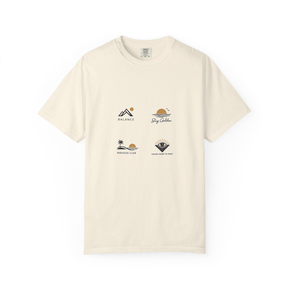 Paradise Club Tee — Minimal Sunset Palm Graphic T-Shirt