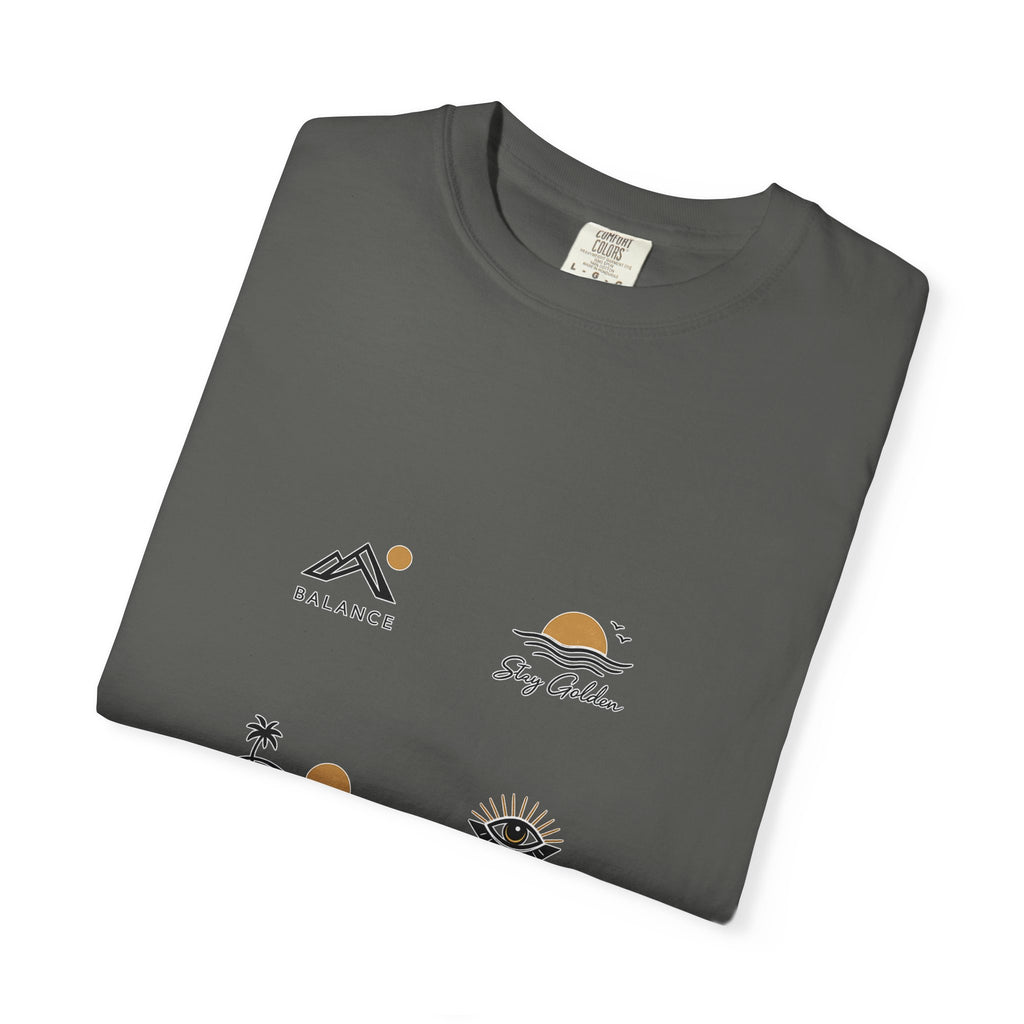 Paradise Club Tee — Minimal Sunset Palm Graphic T-Shirt