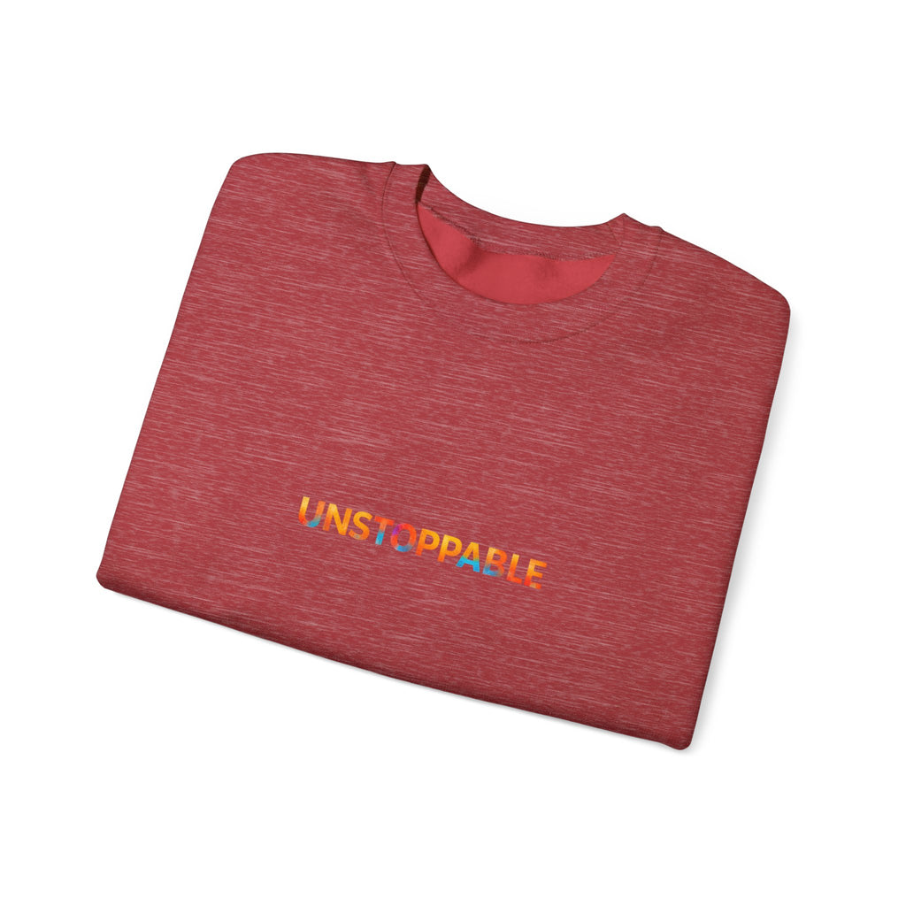 Unstoppable Crewneck Sweatshirt — Inspirational Rainbow Text Pullover