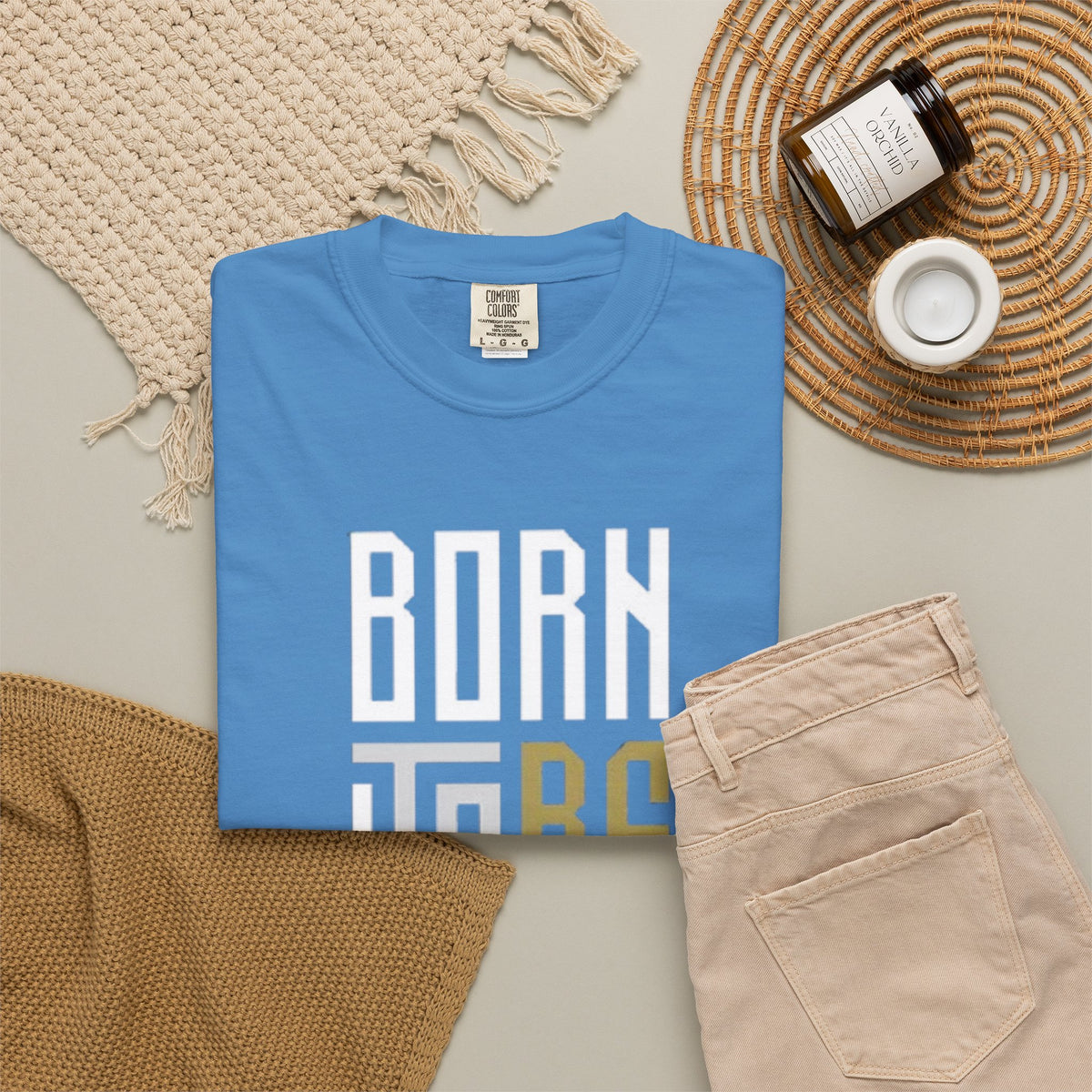 T-Shirt — "Born To Be Untile" Bold Vertical Typography Tee