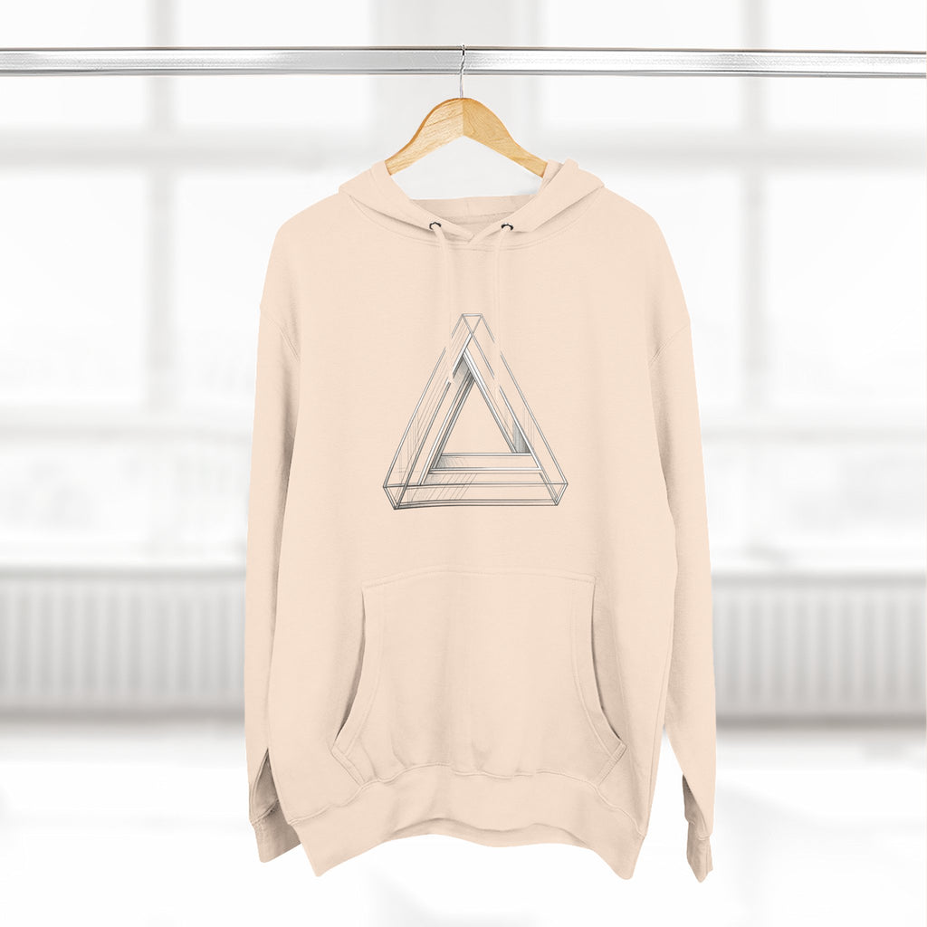 Minimal Geometric Triangle Hoodie — Three-Panel Illusion Design