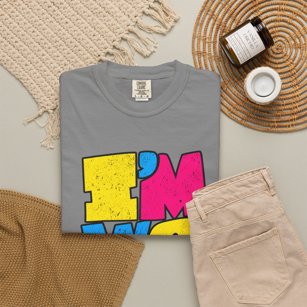 "I'M WEIRD" Colorblock Graphic T-Shirt — Retro Pop Statement Tee