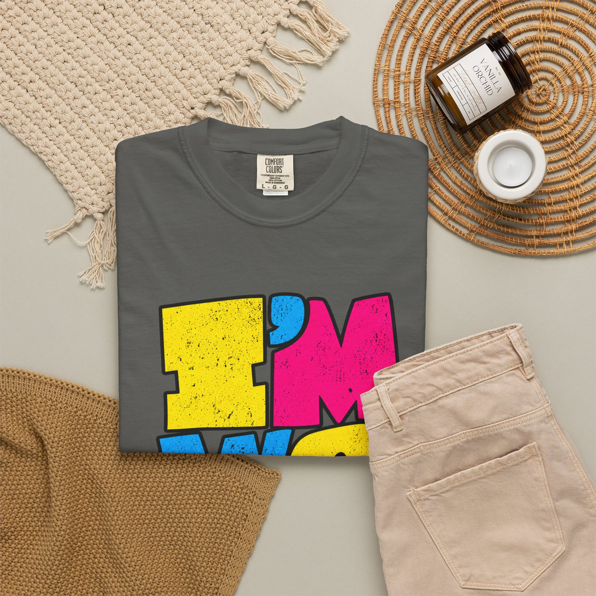 "I'M WEIRD" Colorblock Graphic T-Shirt — Retro Pop Statement Tee