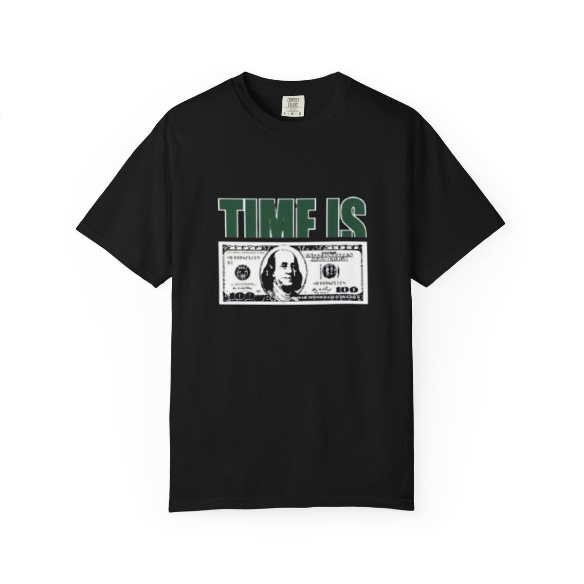 Money Vibe T-Shirt — "TIME IS" Graphic Dollar Bill Tee