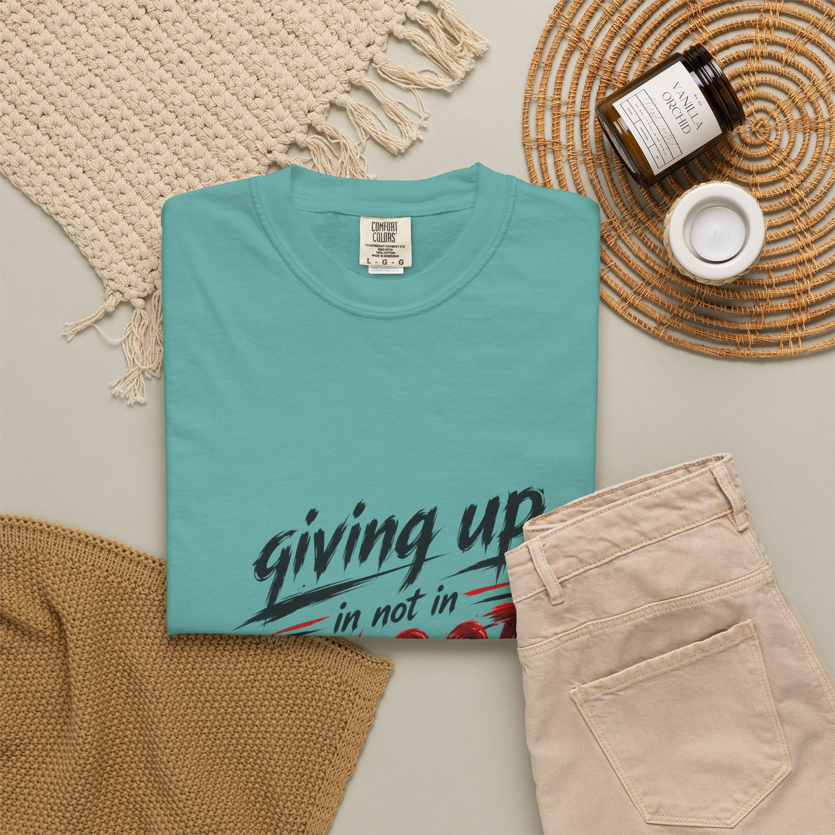 Giving Up in Not in Blood T‑Shirt — Motivational Graphic Tee